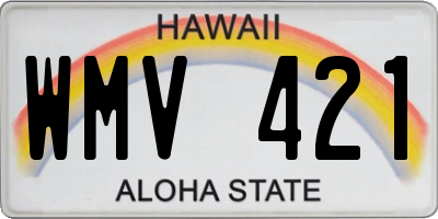 HI license plate WMV421