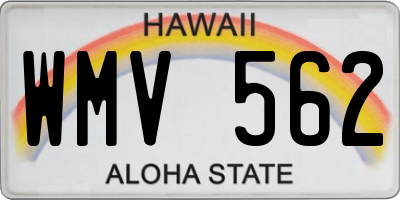 HI license plate WMV562