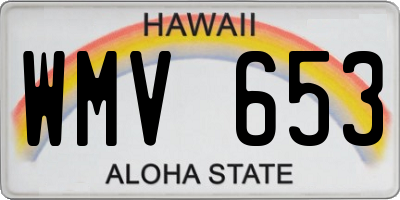 HI license plate WMV653