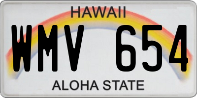 HI license plate WMV654