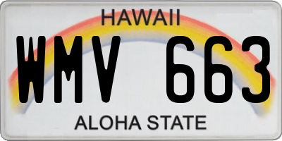 HI license plate WMV663