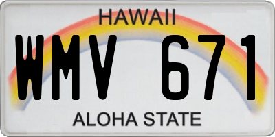 HI license plate WMV671