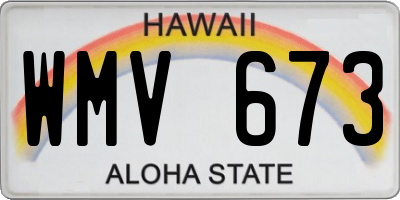 HI license plate WMV673