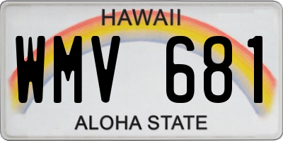 HI license plate WMV681