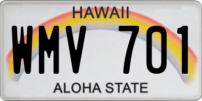 HI license plate WMV701