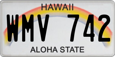 HI license plate WMV742
