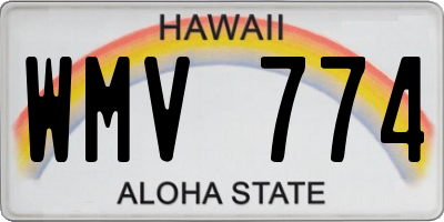HI license plate WMV774