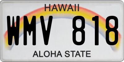 HI license plate WMV818