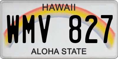 HI license plate WMV827