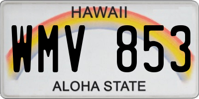 HI license plate WMV853