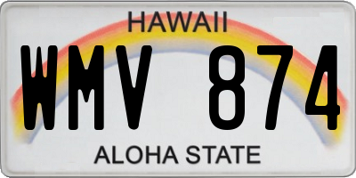 HI license plate WMV874