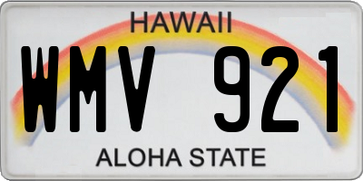 HI license plate WMV921