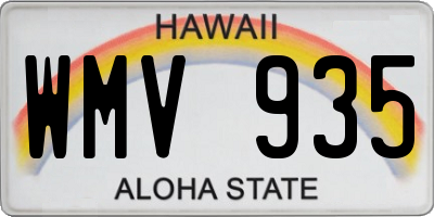 HI license plate WMV935