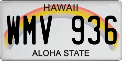 HI license plate WMV936
