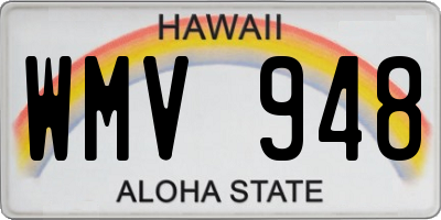 HI license plate WMV948