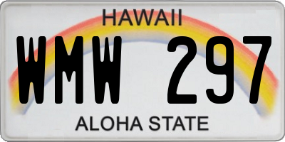 HI license plate WMW297