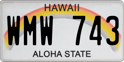 HI license plate WMW743