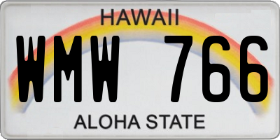 HI license plate WMW766