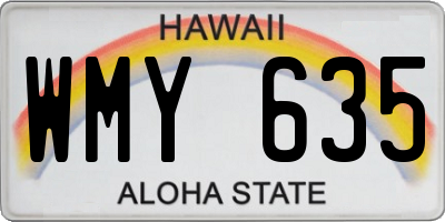 HI license plate WMY635