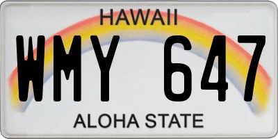 HI license plate WMY647