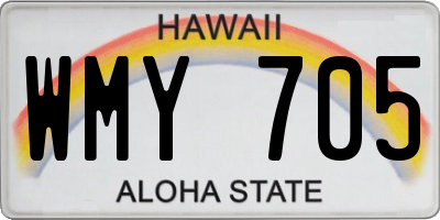 HI license plate WMY705