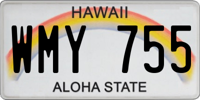 HI license plate WMY755