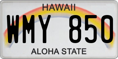 HI license plate WMY850
