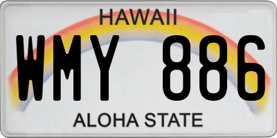 HI license plate WMY886