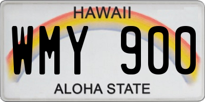 HI license plate WMY900