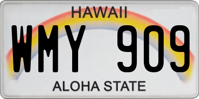 HI license plate WMY909