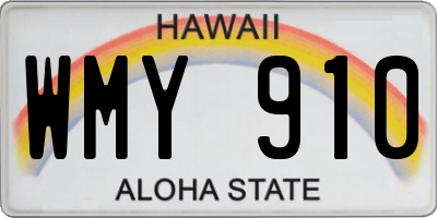 HI license plate WMY910