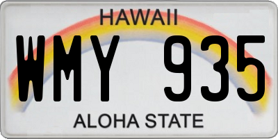 HI license plate WMY935