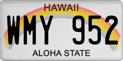 HI license plate WMY952