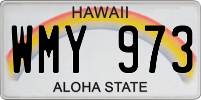 HI license plate WMY973