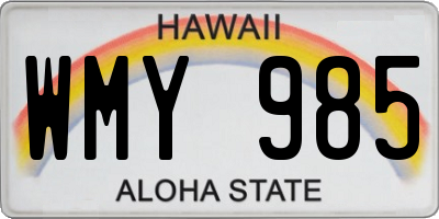 HI license plate WMY985
