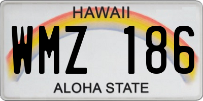 HI license plate WMZ186