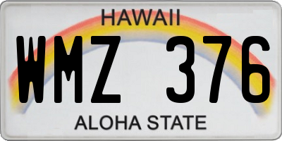 HI license plate WMZ376