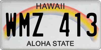 HI license plate WMZ413