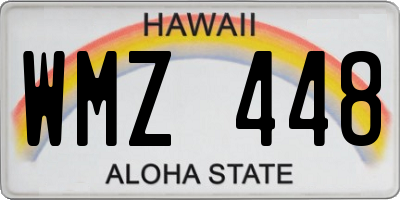 HI license plate WMZ448
