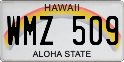 HI license plate WMZ509