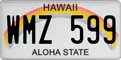 HI license plate WMZ599