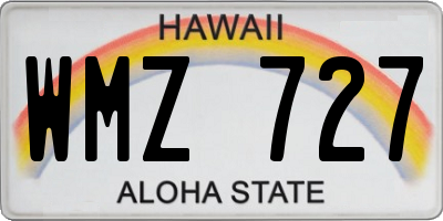 HI license plate WMZ727