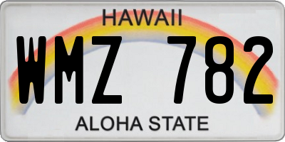 HI license plate WMZ782