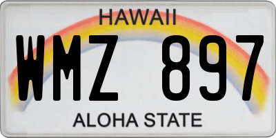 HI license plate WMZ897