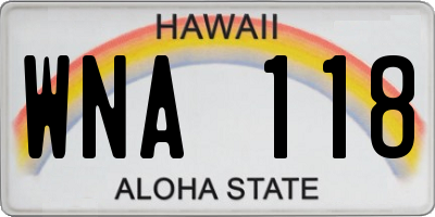 HI license plate WNA118