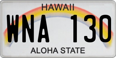 HI license plate WNA130