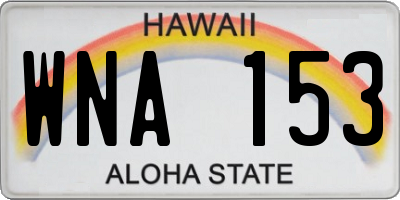 HI license plate WNA153