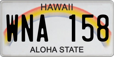 HI license plate WNA158