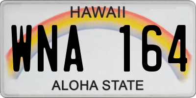 HI license plate WNA164