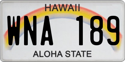 HI license plate WNA189